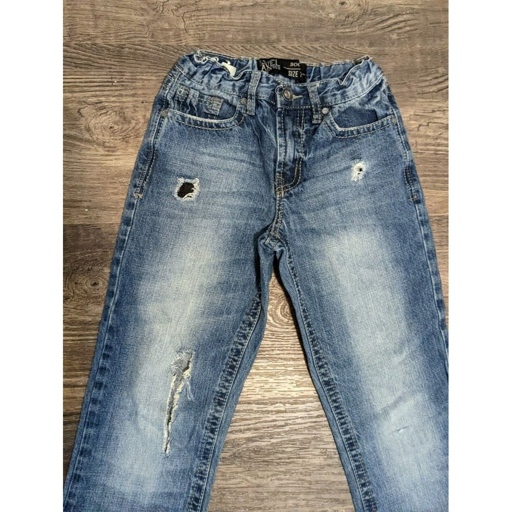 Distressed TK Axel Youth Boys Jeans Boot cut Size 12 Designer Denim Medium Wash - Picture 3 of 11